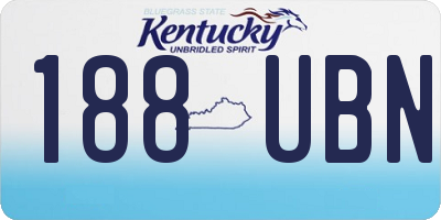KY license plate 188UBN