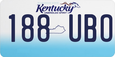 KY license plate 188UBO