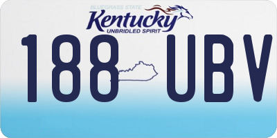 KY license plate 188UBV