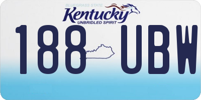 KY license plate 188UBW
