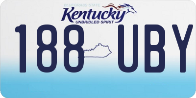KY license plate 188UBY