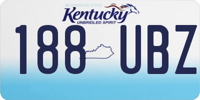 KY license plate 188UBZ