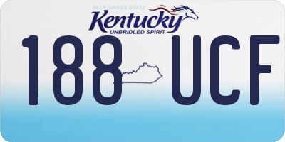 KY license plate 188UCF