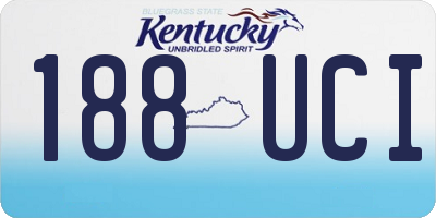 KY license plate 188UCI