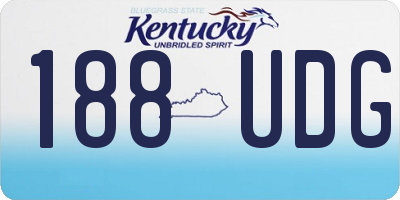 KY license plate 188UDG