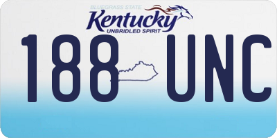 KY license plate 188UNC