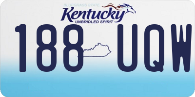 KY license plate 188UQW