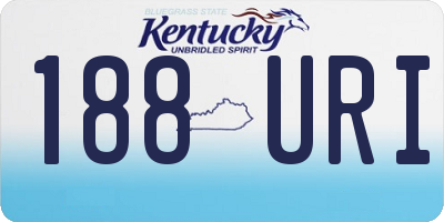KY license plate 188URI