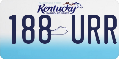 KY license plate 188URR