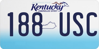 KY license plate 188USC