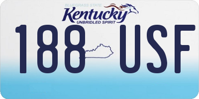 KY license plate 188USF
