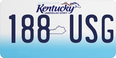 KY license plate 188USG