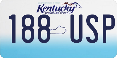 KY license plate 188USP