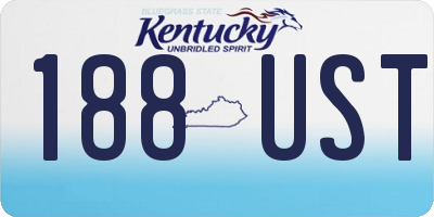 KY license plate 188UST