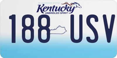 KY license plate 188USV