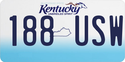 KY license plate 188USW