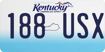KY license plate 188USX