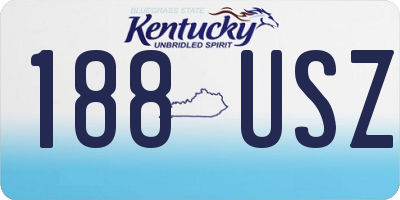 KY license plate 188USZ