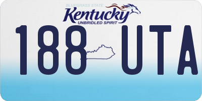 KY license plate 188UTA
