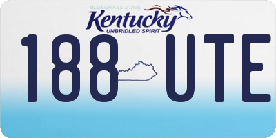 KY license plate 188UTE