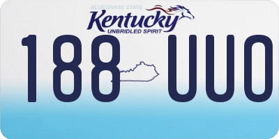 KY license plate 188UUO