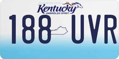 KY license plate 188UVR
