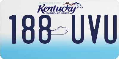 KY license plate 188UVU