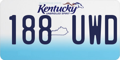 KY license plate 188UWD