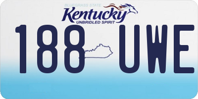 KY license plate 188UWE