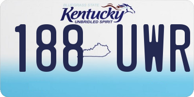 KY license plate 188UWR