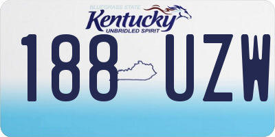 KY license plate 188UZW