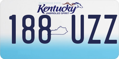KY license plate 188UZZ