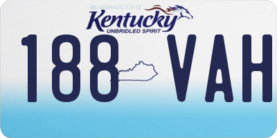 KY license plate 188VAH