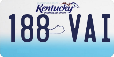 KY license plate 188VAI