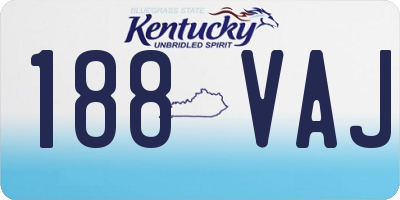 KY license plate 188VAJ