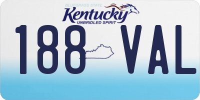 KY license plate 188VAL