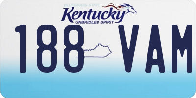 KY license plate 188VAM