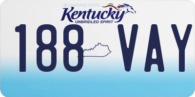 KY license plate 188VAY