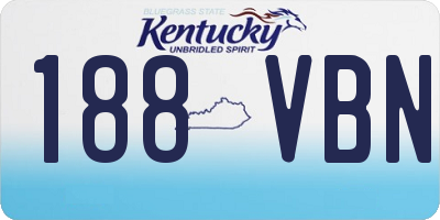 KY license plate 188VBN