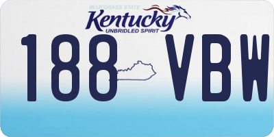 KY license plate 188VBW