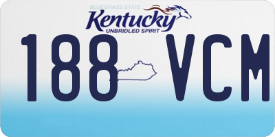 KY license plate 188VCM
