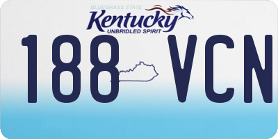 KY license plate 188VCN