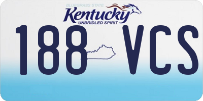KY license plate 188VCS