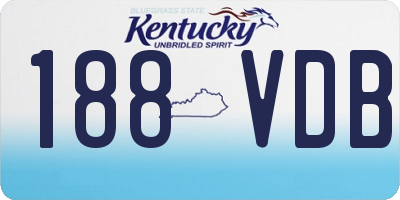 KY license plate 188VDB