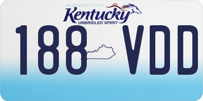 KY license plate 188VDD