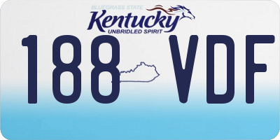 KY license plate 188VDF