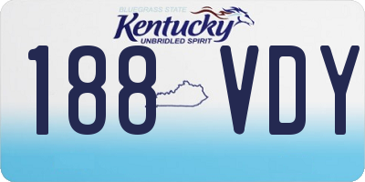 KY license plate 188VDY