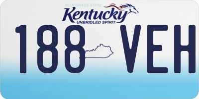 KY license plate 188VEH