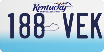 KY license plate 188VEK