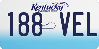 KY license plate 188VEL